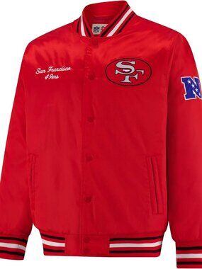 🏈Free Shipping! 🏈 NWT Men's Ultra Game SF49ers Satin Varsity Jacket XL